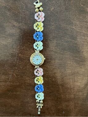 ISO Jennie B vintage pansy flower watch